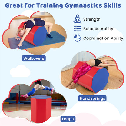 24.5 Inch x 24.5 Inch Octagon Gymnastics Mat with Waterproof Zippered Cover-Red