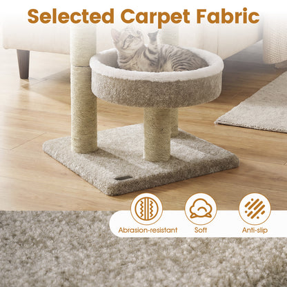 24" Cat Tower with Plush Perches & Scratching Posts