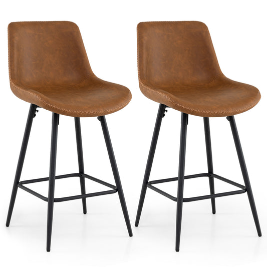 24 Inch Bar Stools Set of 2 with Backs and Footrests