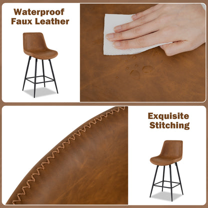 24 Inch Bar Stools Set of 2 with Backs and Footrests