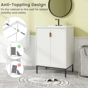 24 Inch Bathroom Vanity with Sink Combo and Adjustable Shelf-White