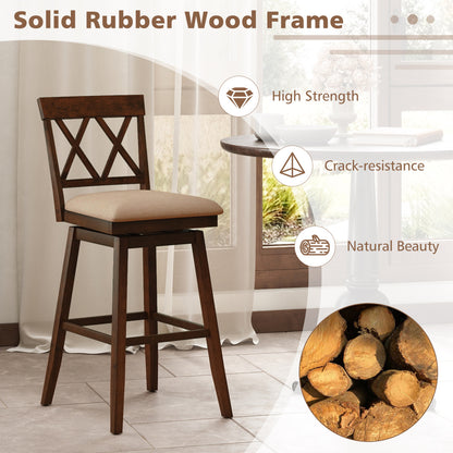 24 Inch Counter Height Barstools Set of 2 with Backrest and Seat Cushion-29 inches