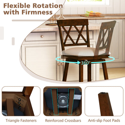 24 Inch Counter Height Barstools Set of 4 with Backrest and Upholstered Seat Cushion-24 Inch