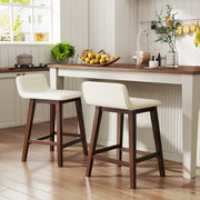 24 Inch Counter Height Bar Stools Set of 2 with Low Back-Brown