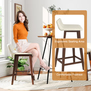 24 Inch Counter Height Bar Stools Set of 2 with Low Back-Brown