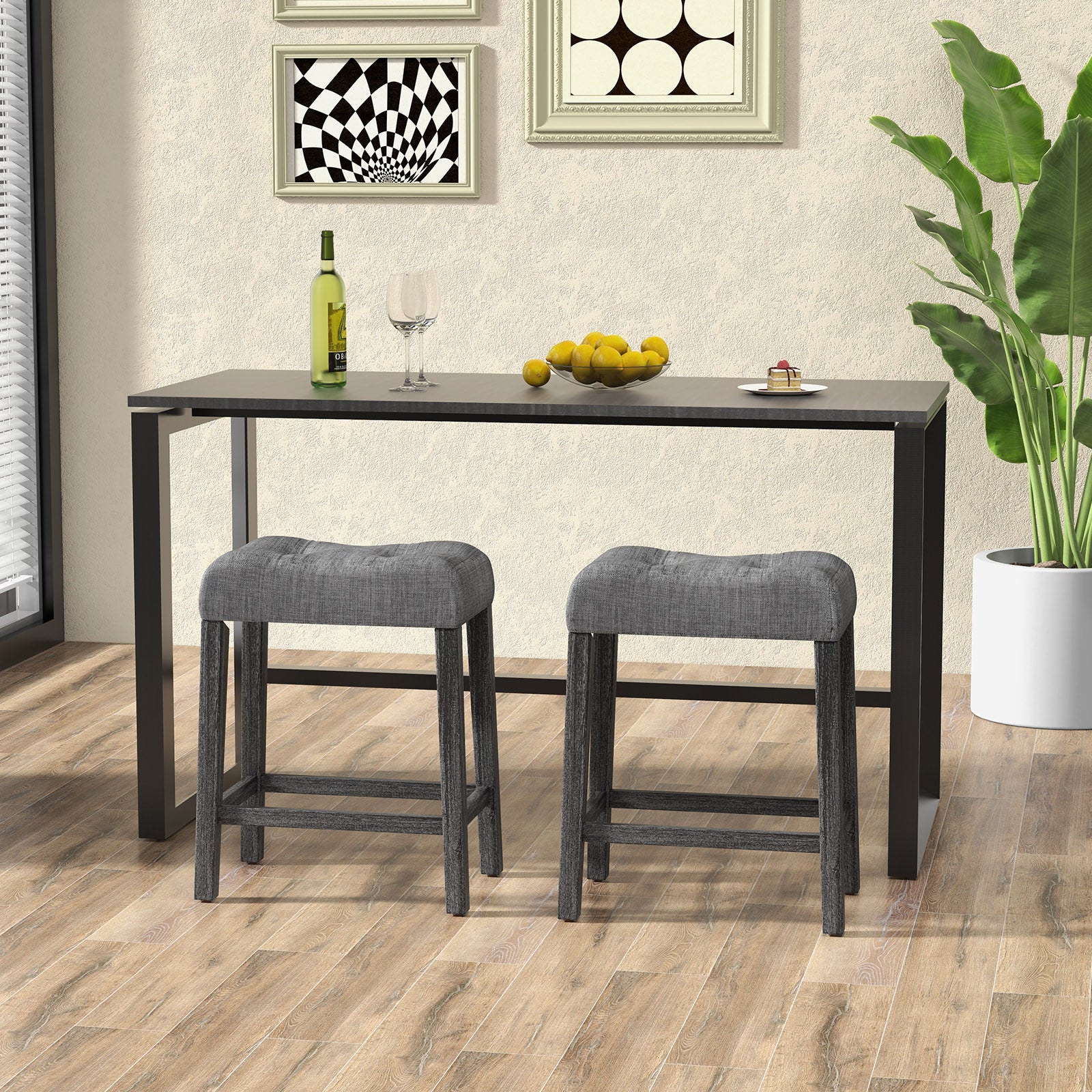 Oval Coffee Table 47.5inch Wooden Center Table with Storage