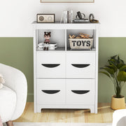 24 Inch Floor Cabinet with 2 Open Compartments and 2 Drawers-White