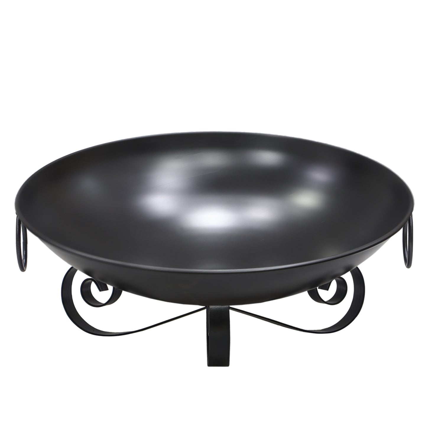 24 Inch Heavy-Duty Metal Fire Pit Bowl Outdoor Wood-Burning Firepit with Handles
