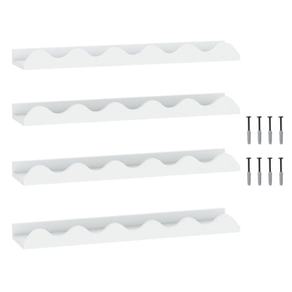 Wall-Mounted Picture Ledge Shelf Set of 4 - 24 Inch White