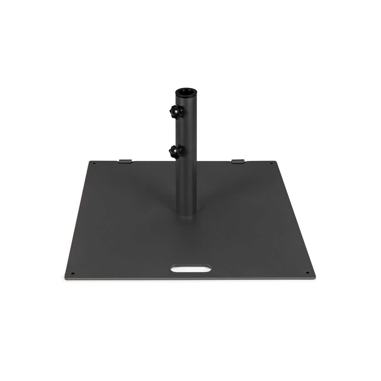 24 Inch Square Patio Umbrella Base 50 LBS Weighted-Black - Black