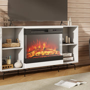 24 Inches 3-Sided Glass Electric Fireplace Heater with Remote Control