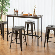 24 Inch Set of 4 Tolix Style Counter Height Barstool Stackable Chair-Gun