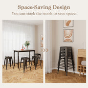 24 Inch Set of 4 Tolix Style Counter Height Barstool Stackable Chair-Gun