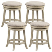 24/26 Inches Swivel Bar Stools Set of 2 wth Wooden Frame-24 inches