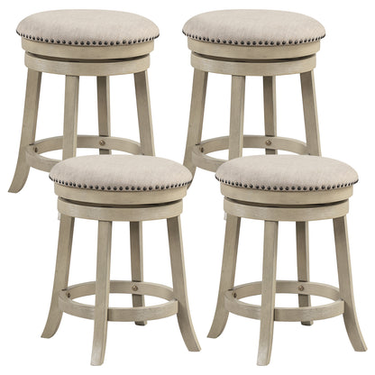 24/26 Inches Swivel Bar Stools Set of 2 wth Wooden Frame