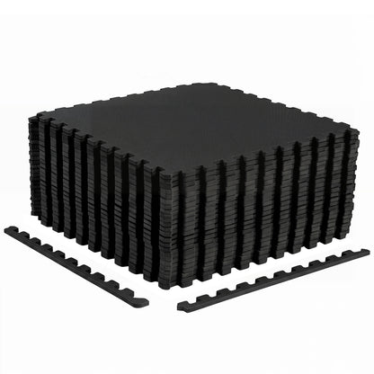 Interlocking EVA Foam Floor Tiles 24-Pack with Borders