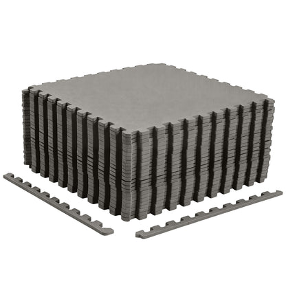 Interlocking EVA Foam Floor Tiles 24-Pack with Borders