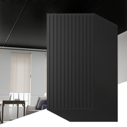 24-Pack PVC Slat Wall Panels for Interior Wall Decoration for Living Room and TV Background