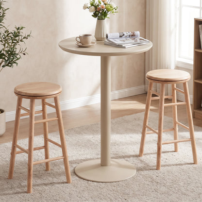 24" Swivel Bar Stools Set of 2 with Footrests