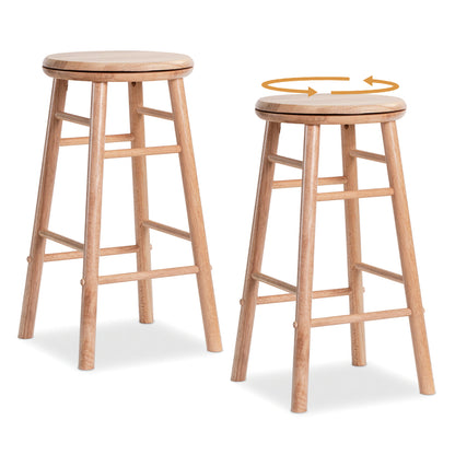 24" Swivel Bar Stools Set of 2 with Footrests