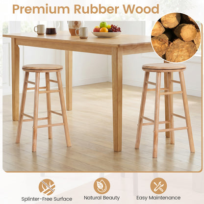 24" Swivel Bar Stools Set of 2 with Footrests