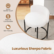 24 Inch Boucle Counter Stools Set of 2 with Curved Backrest