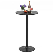 24 Inch Modern Style Round Cocktail Table with Metal Base and MDF Top-1 Piece