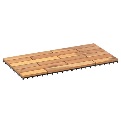 Acacia Wood Interlocking Deck Tiles 24x12 Inch - 48 Pack