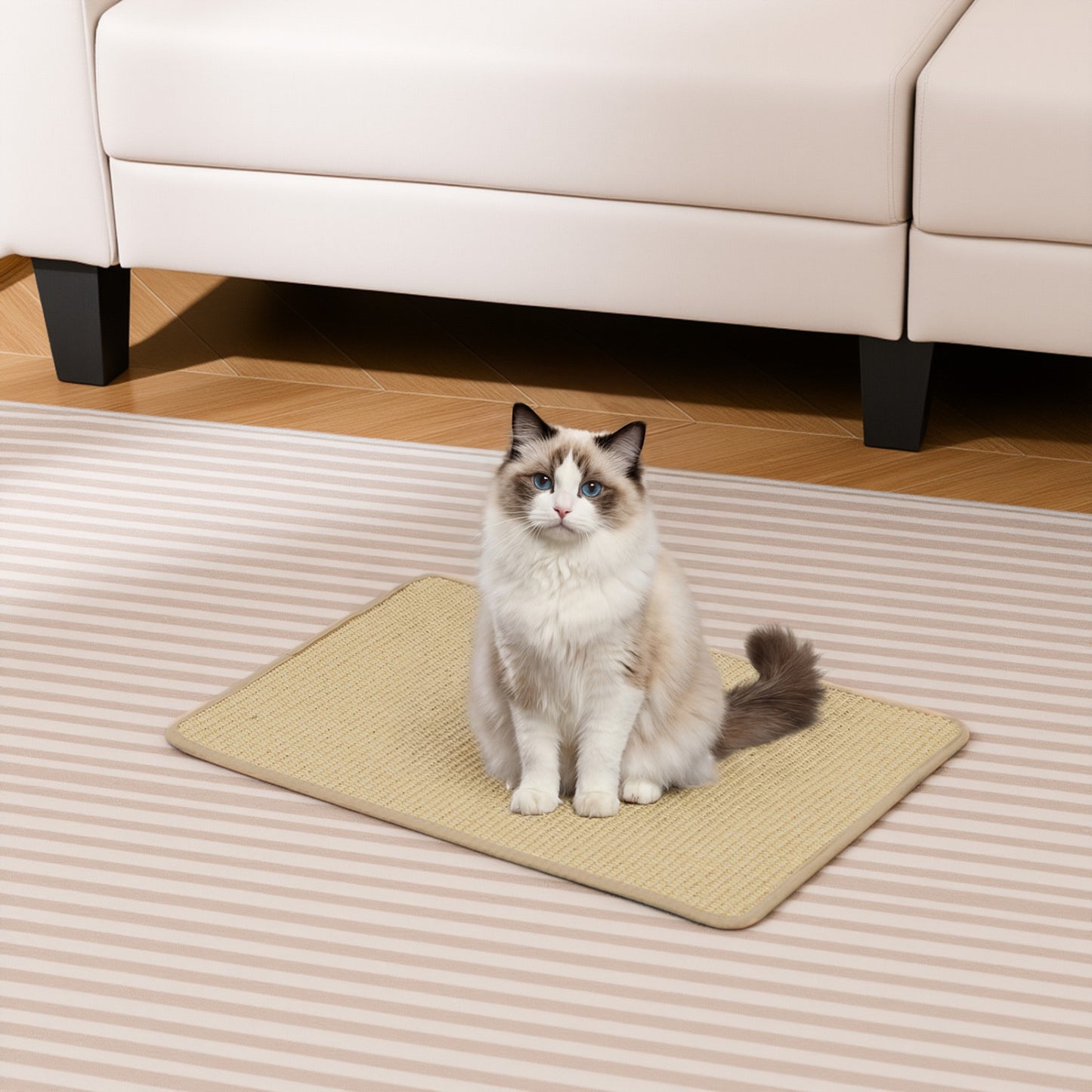 Cat Scratcher Mat Set - 6 Piece Natural Sisal Furniture Protector