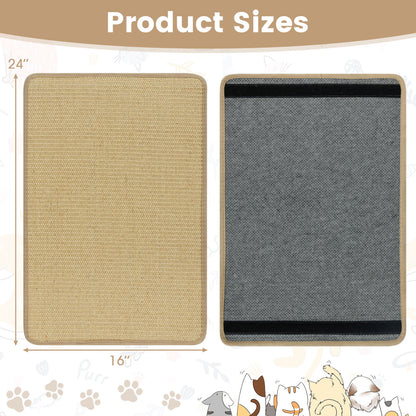 Cat Scratcher Mat Set - 6 Piece Natural Sisal Furniture Protector