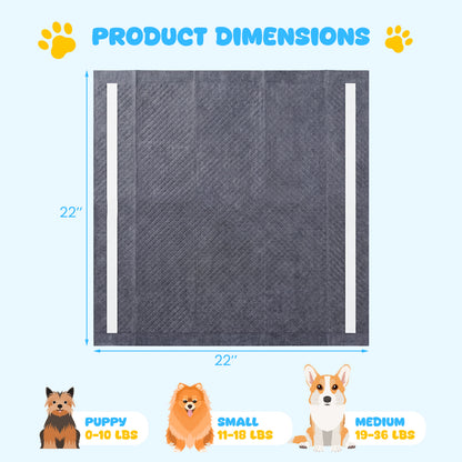 24" x 24" Charcoal Dog Pee Pads 6-Layer for Dogs