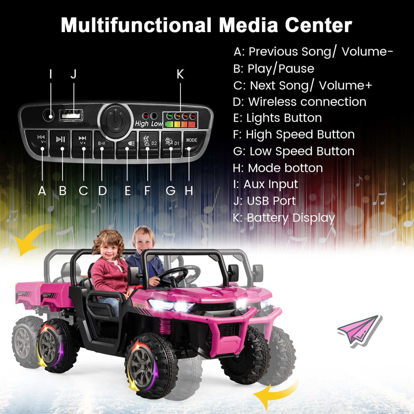 24V Ride On Kids Car with Dump Bed and Remote Control