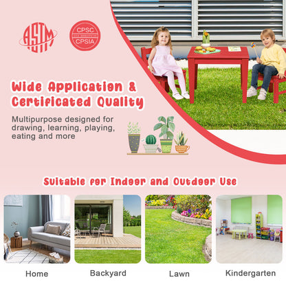 25.5 Inch Square Kids Activity Play Table-Blue - Red