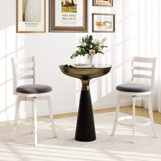 25"/30.5" Swivel Barstools Set of 2 360¬∞ Rotating Bar/Counter Height Chairs with Upholstered Seat-25 Inch