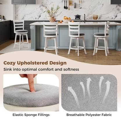 25"/30.5" Swivel Barstools Set of 2 360¬∞ Rotating Bar/Counter Height Chairs with Upholstered Seat-25 Inch