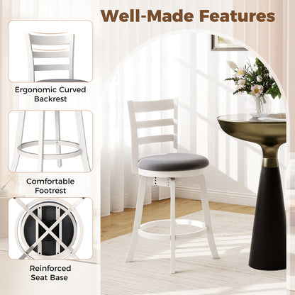 25"/30.5" Swivel Barstools Set of 2 360¬∞ Rotating Bar/Counter Height Chairs with Upholstered Seat-25 Inch