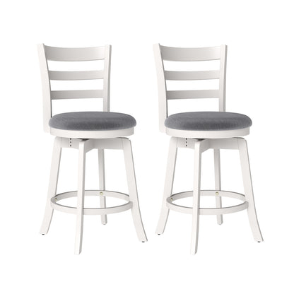 25"/30.5" Swivel Barstools Set of 2 360¬∞ Rotating Bar/Counter Height Chairs with Upholstered Seat-25 Inch