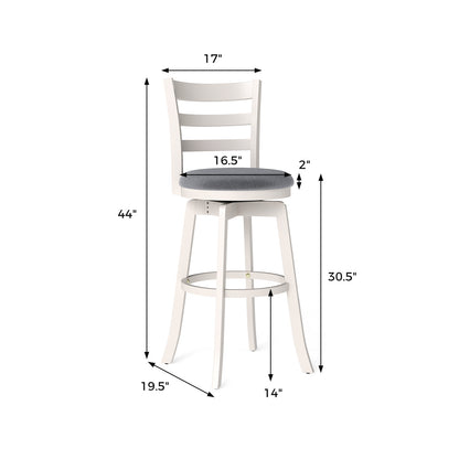 25"/30.5" Swivel Barstools Set of 2 360¬∞ Rotating Bar/Counter Height Chairs with Upholstered Seat-30.5 Inch