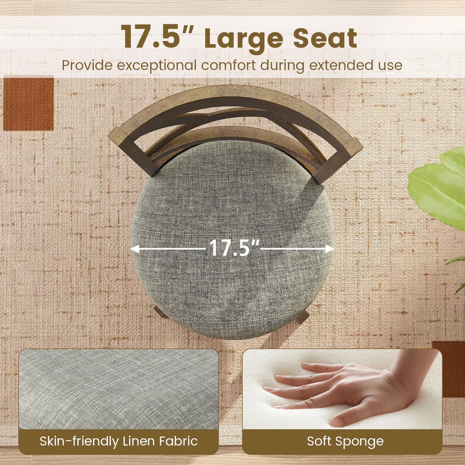25/30 Inch Swivel Bar Stools Set of 2 with Backrests and Wood Frame-25 inches