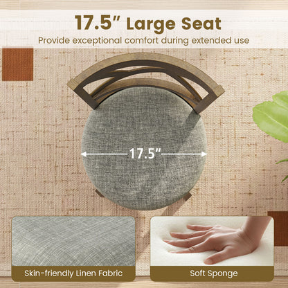 25/30 Inch Swivel Bar Stools Set of 2 with Backrests and Wood Frame-25 inches