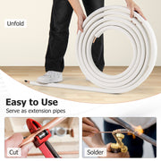 25 Feet Mini Split Line Set with 1/4 Inch and 3/8 Inch O.D. Copper Pipes Tubing