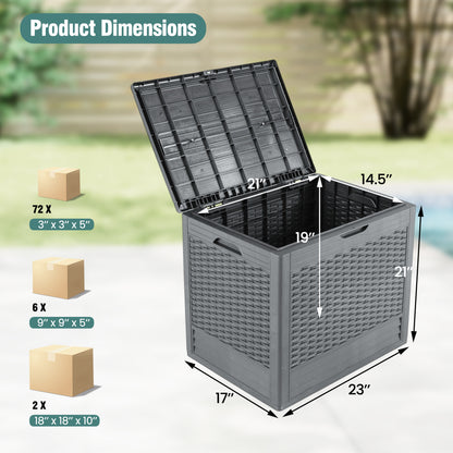 25 Gallon Outdoor Storage Box with Rattan Patterns