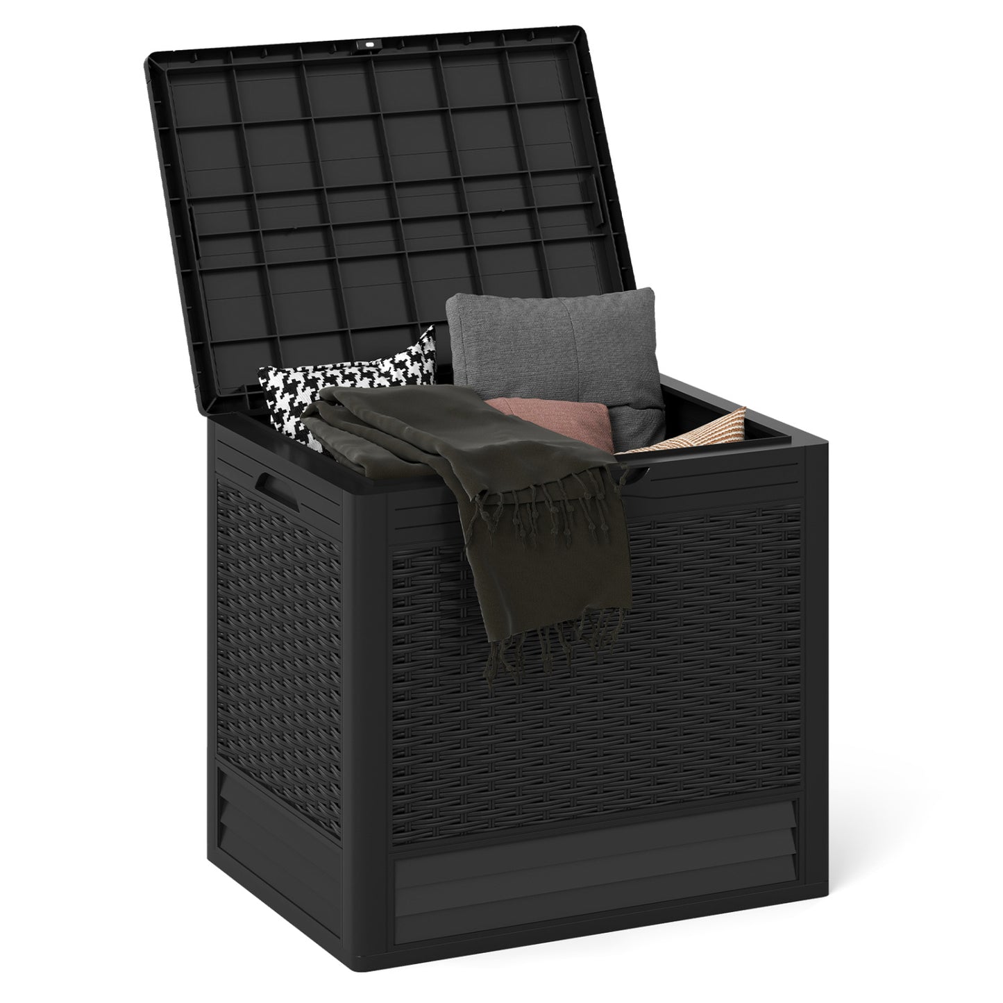 25 Gallon Outdoor Storage Box with Rattan Pattern