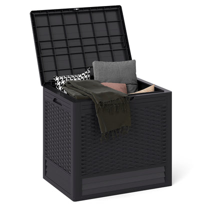 25 Gallon Outdoor Storage Box with Rattan Pattern