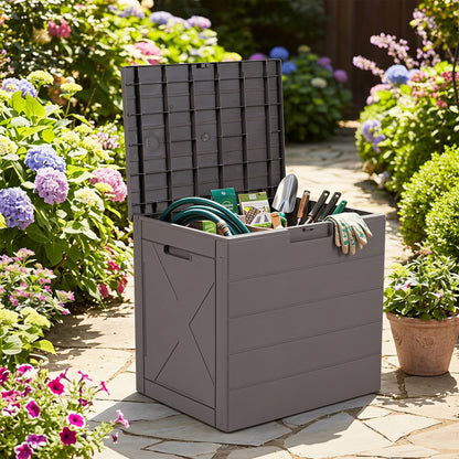 25 Gallon Outdoor Storage Deck Box with Locking Lid