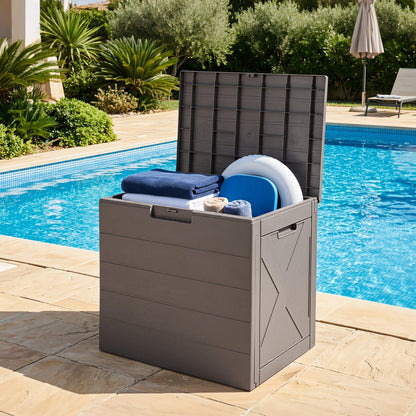25 Gallon Outdoor Storage Deck Box with Locking Lid