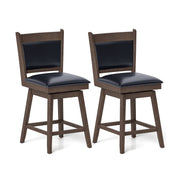 25/29 Inch Padded Bar Stools Set of 2 with Swivel Seat and Footrest-25 Inch