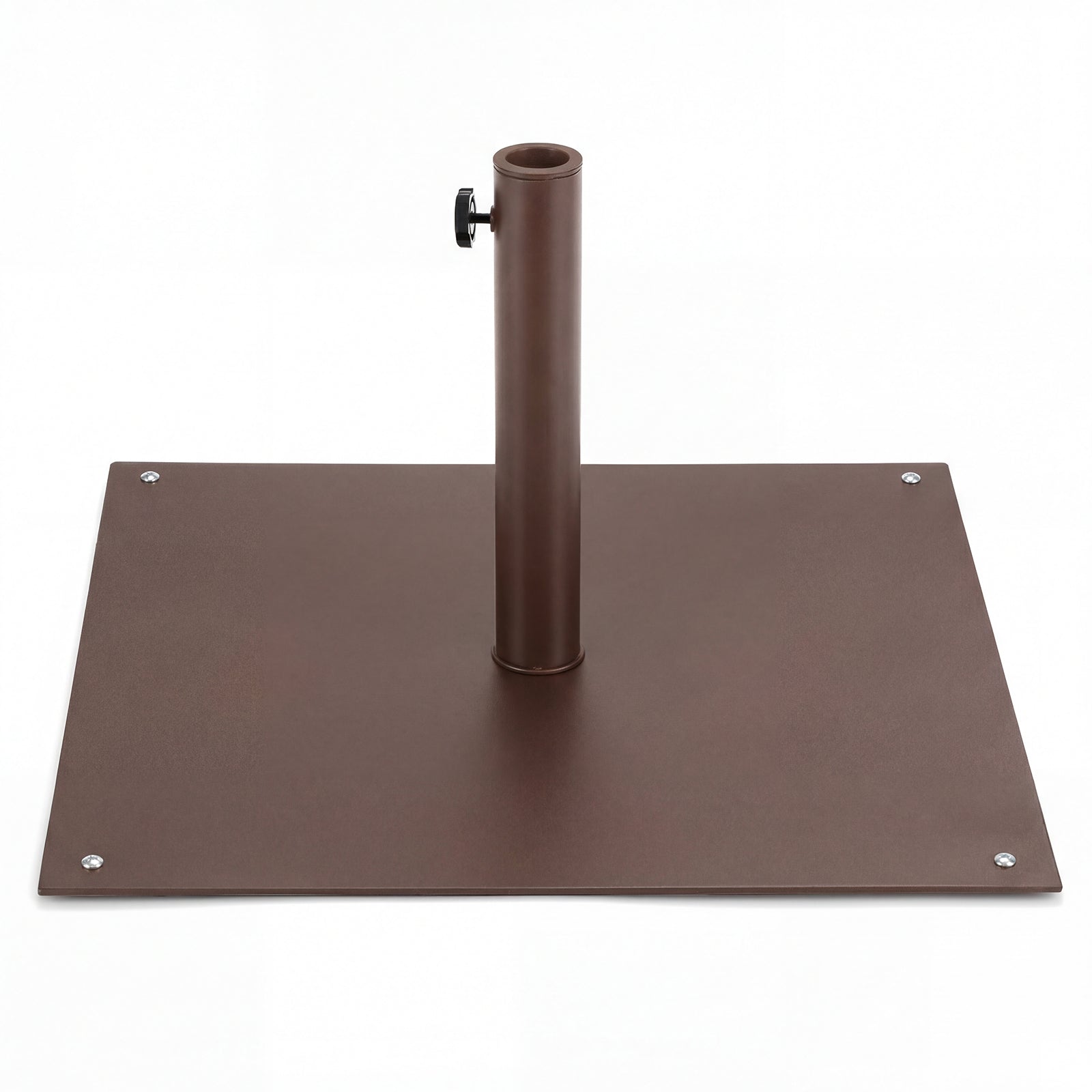 25 Inch Square Patio Umbrella Base 42 LBS Weighted-Brown - Brown