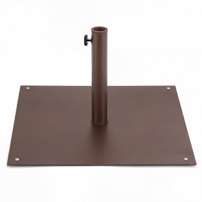 25 Inch Square Patio Umbrella Base 42 LBS Weighted-Brown - Brown