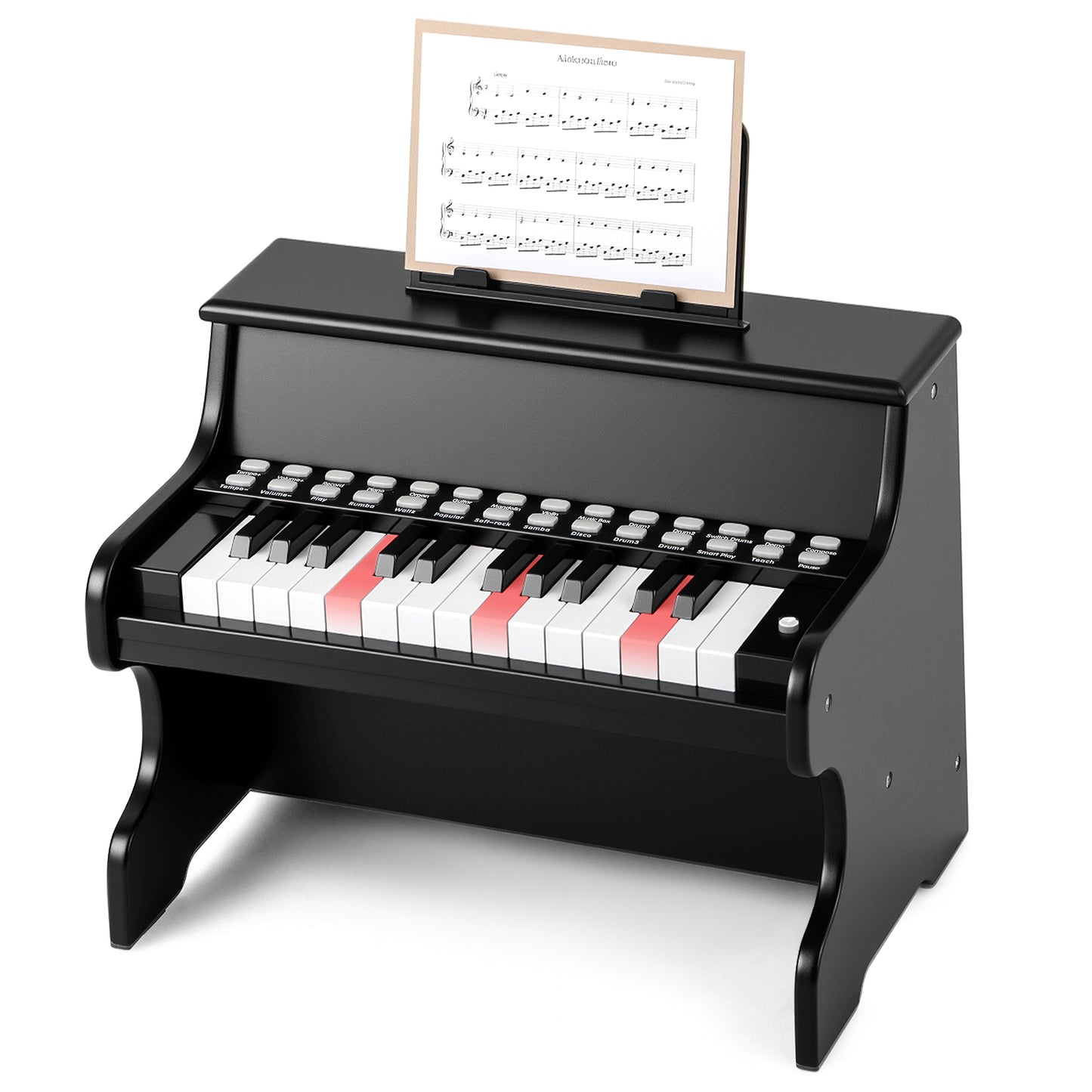25 Keys Kids Piano Keyboard with Adjustable Speed and Teaching Mode-Black